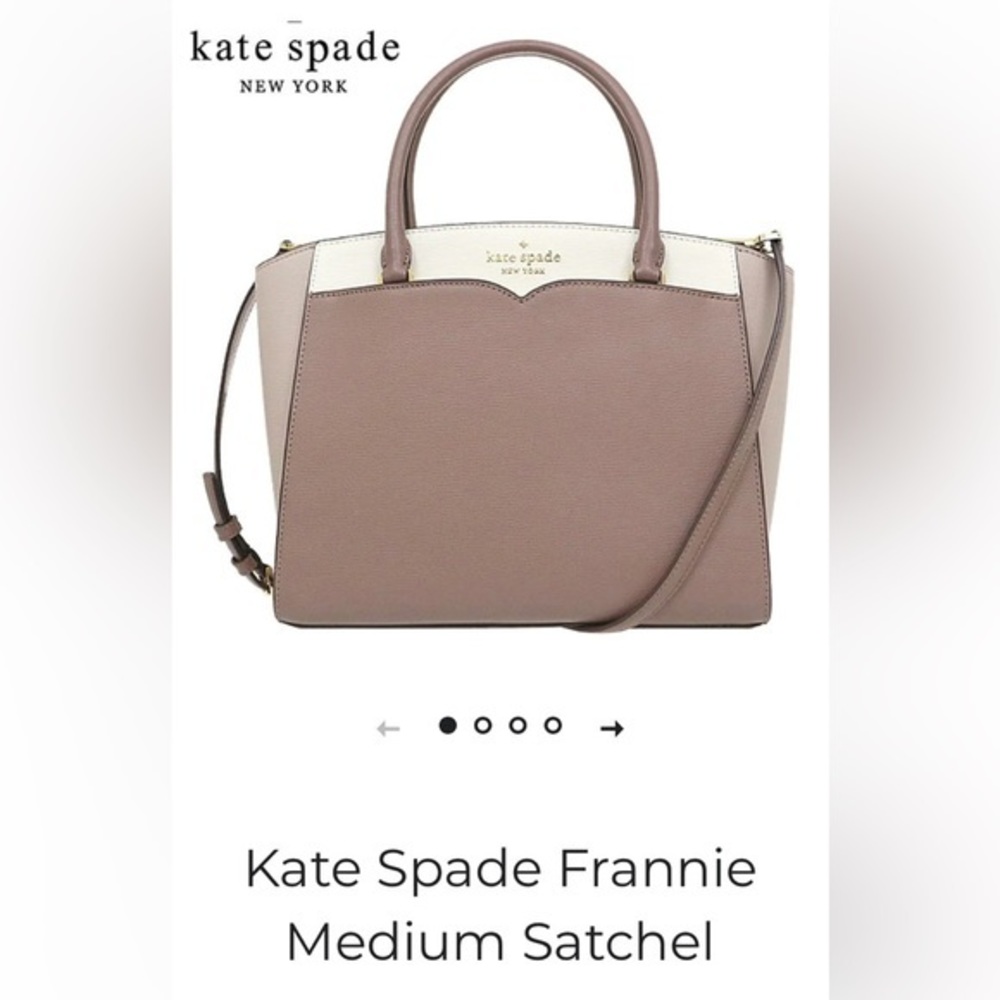 Kate Spade Frannie Medium Satchel in Taupe and Cream